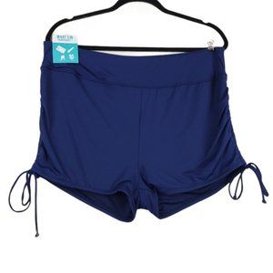 Beach House Womens Blue Blake Adjustable Side Tie Swim Short Size 20W NWT